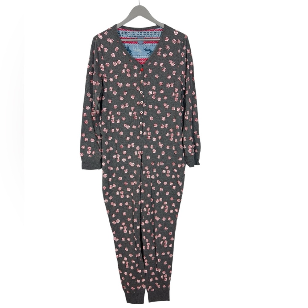 Jane & Bleecker Womens‎ Pajamas Size XL One piece Christmas candy print